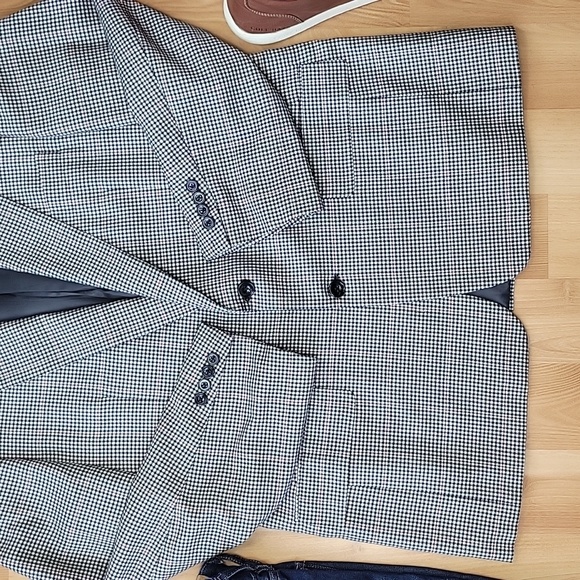 Hickey Freeman VINTAGE 100% Wool Plaid Suit Jacket - Picture 3 of 9